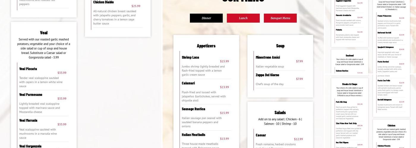 Ciao Amici's Menu