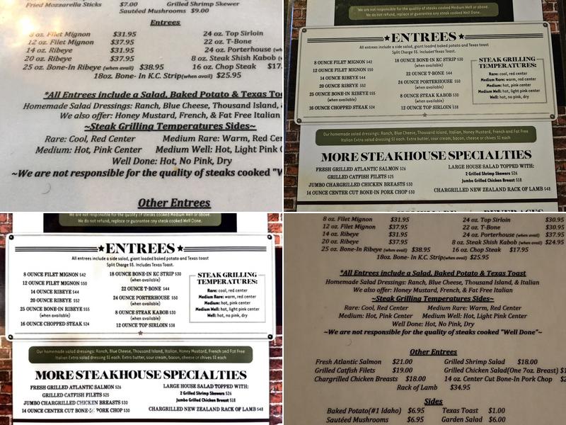Como Steak House Menu