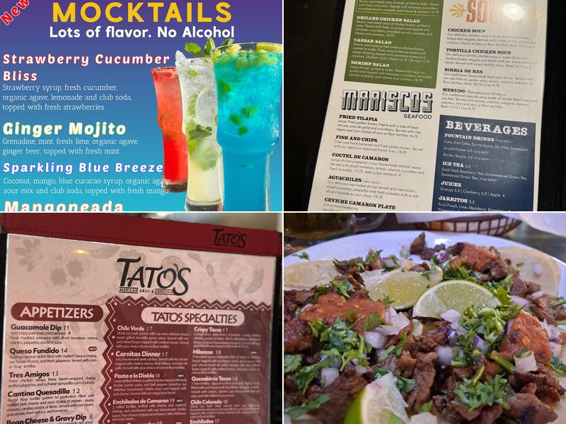 Tato’s Mexican Grill & Cantina Menu