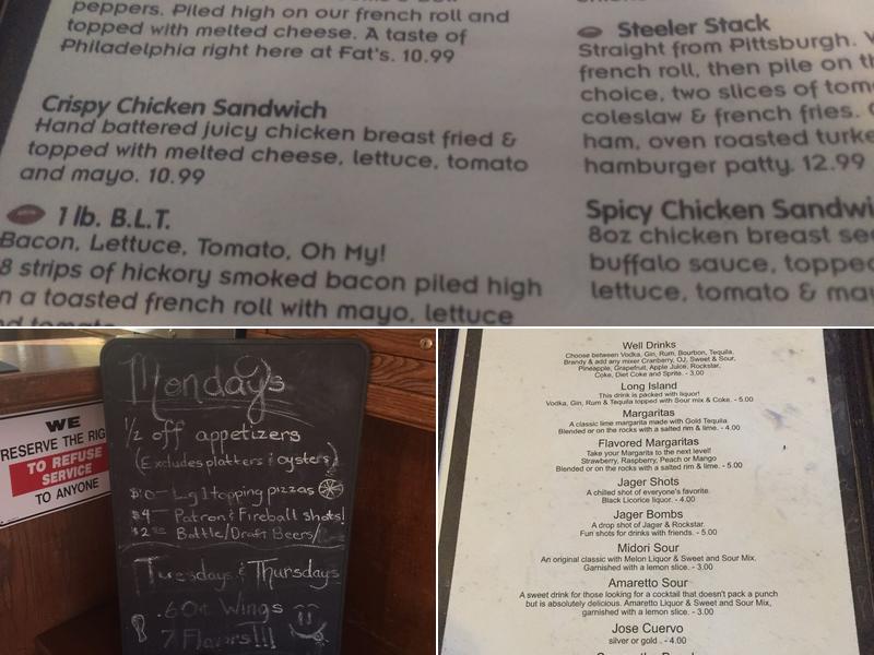 Fat's Grill and Bar Menu