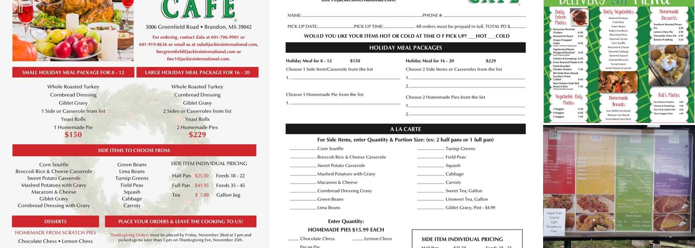 Fresh Market Cafe Menu