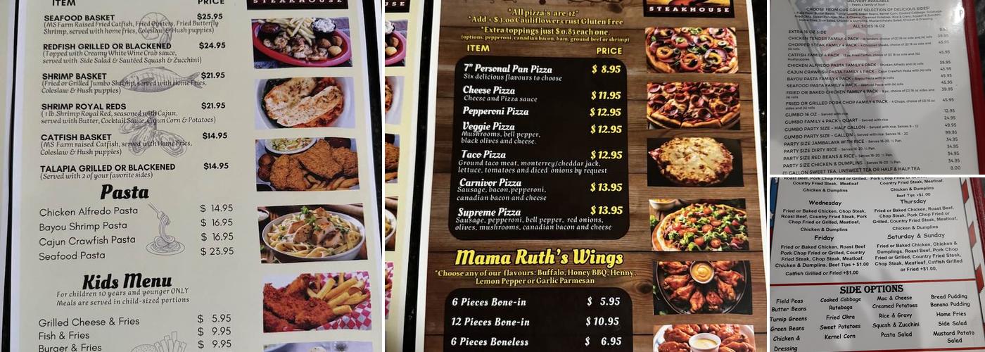 Willy B's Steakhouse Menu