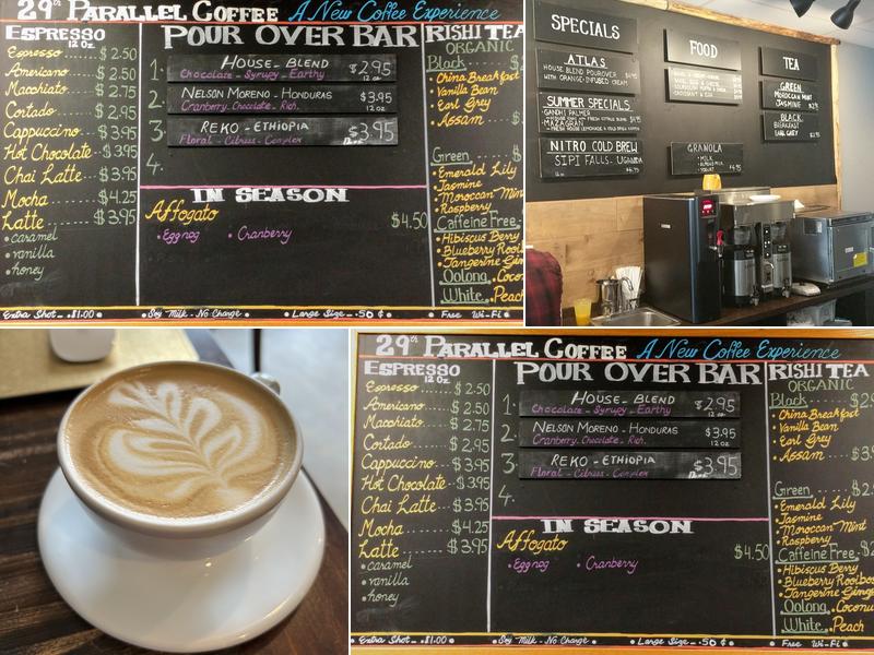 29th Parallel Coffee Menu