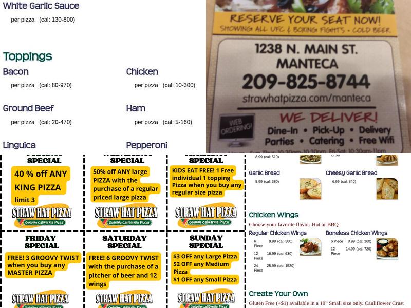 Straw Hat Pizza Menu