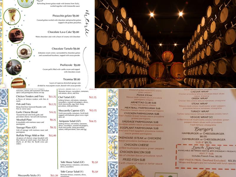 Armetta's Restaurant Menu