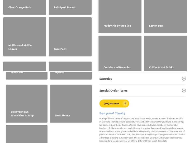 Muddy Bees Bakery Menu