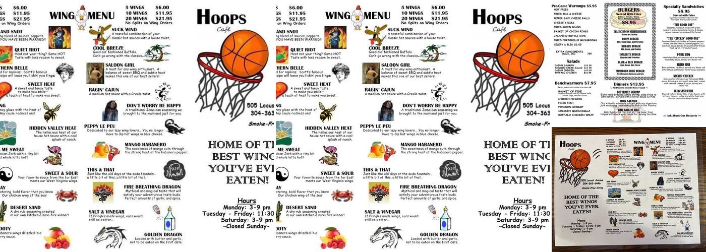 Hoops Cafe Menu