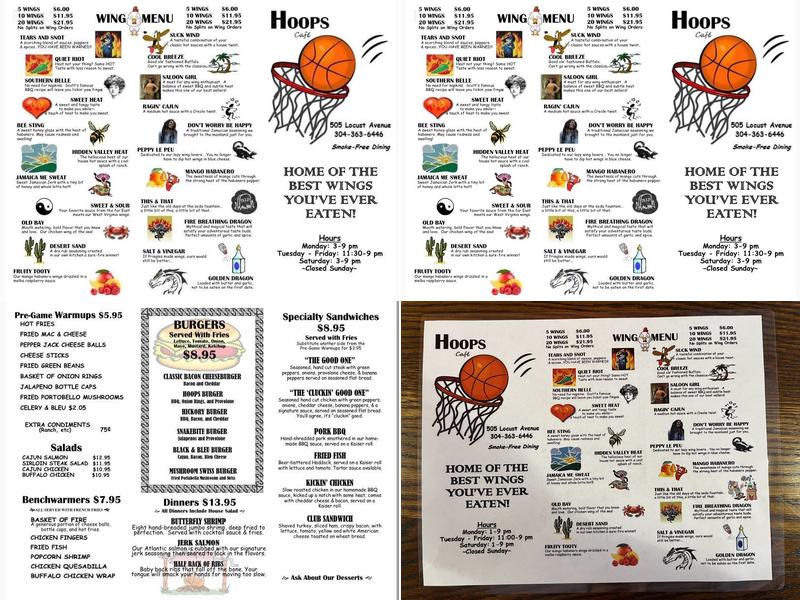 Hoops Cafe Menu