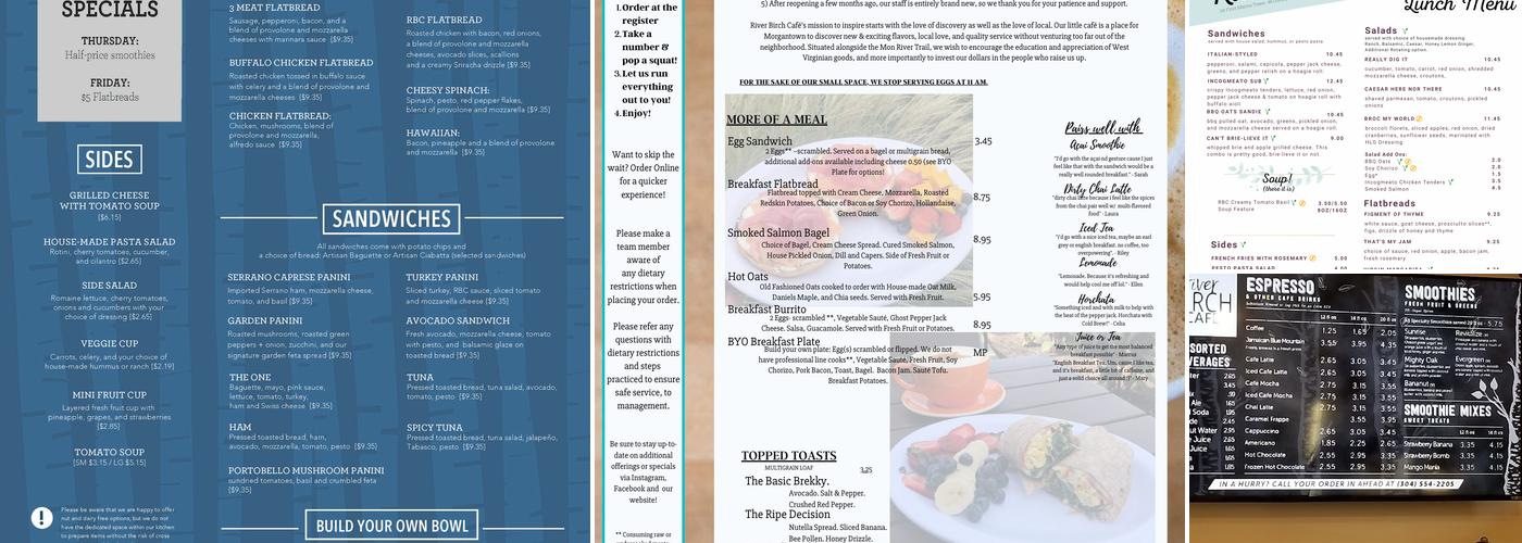 River Birch Cafe Menu