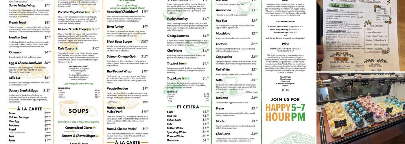 Terra Café Menu