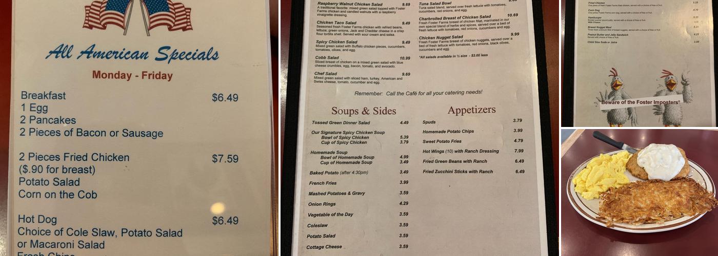 Foster Farms Livingston Cafe Menu