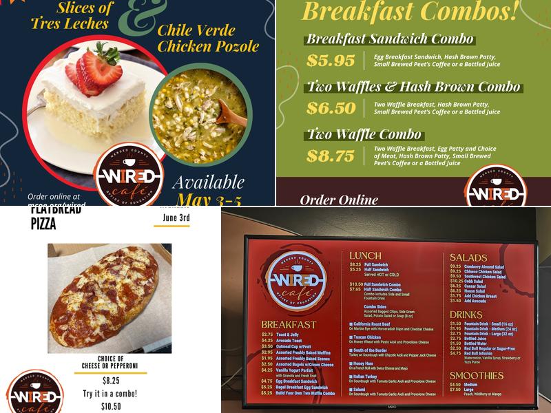 Wired Internet Coffee Bar Menu