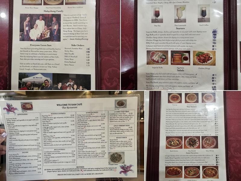 Sam Cafe Menu