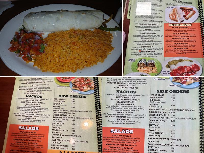 El Rey Mexican Restaurant Fairmont-White Hall Menu