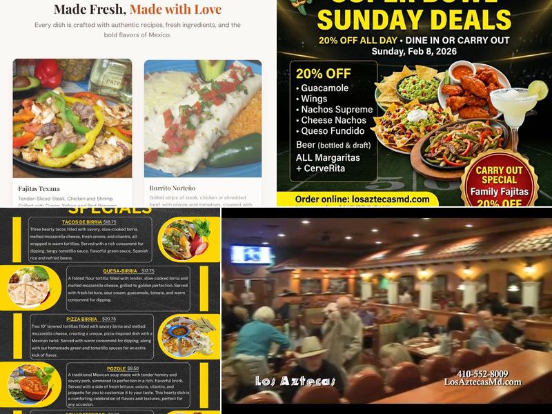 Los Aztecas Menu
