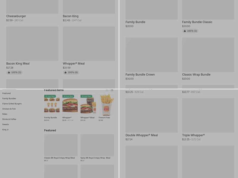 Burger King Menu