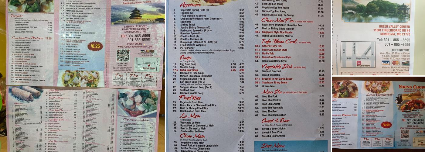 Young Chow Menu