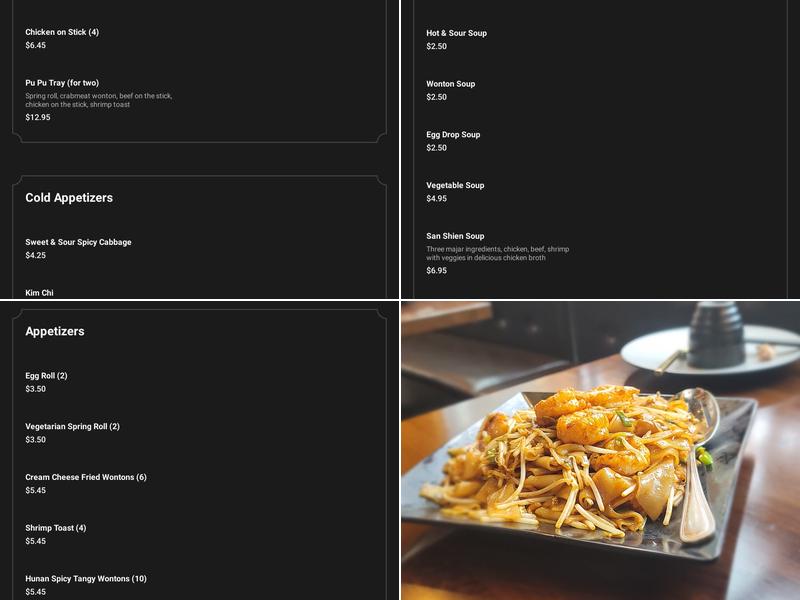 Asian Kitchen Menu