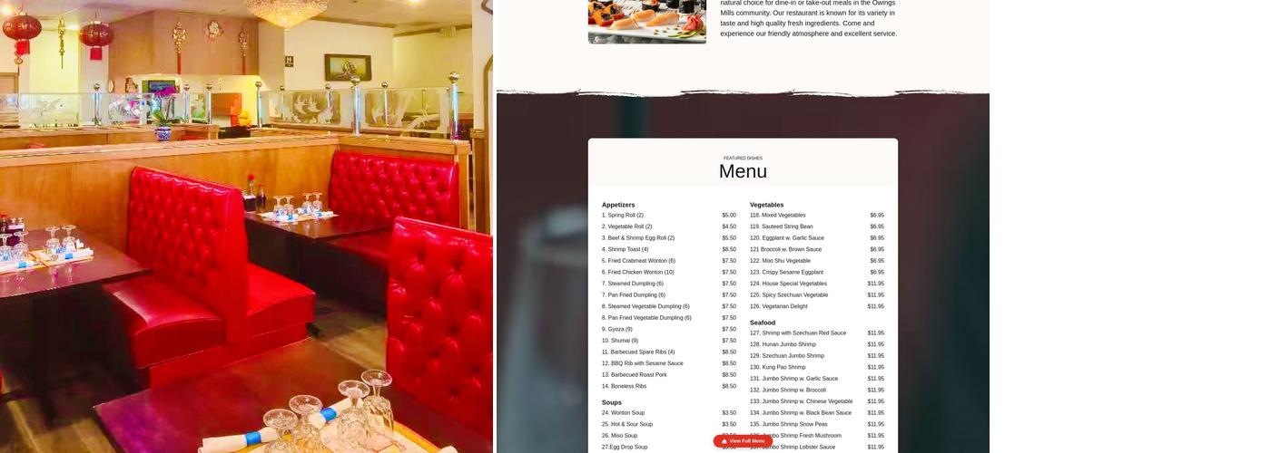 Fortune China Restaurant Menu