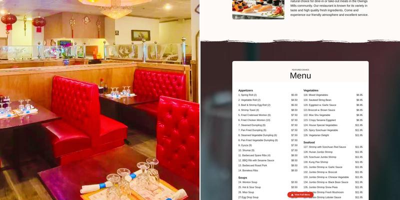 Fortune China Restaurant Menu