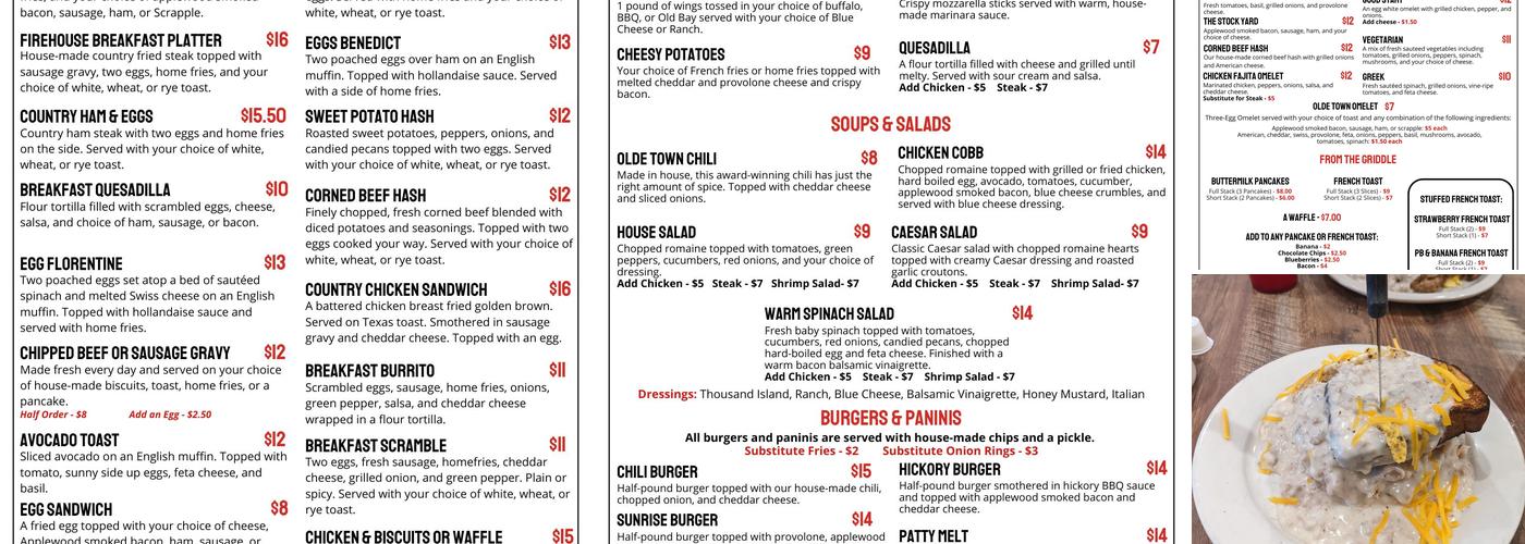 Olde Town Restaurant Menu