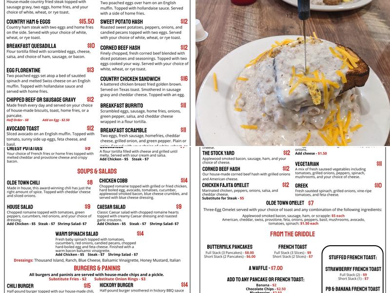 Olde Town Restaurant Menu