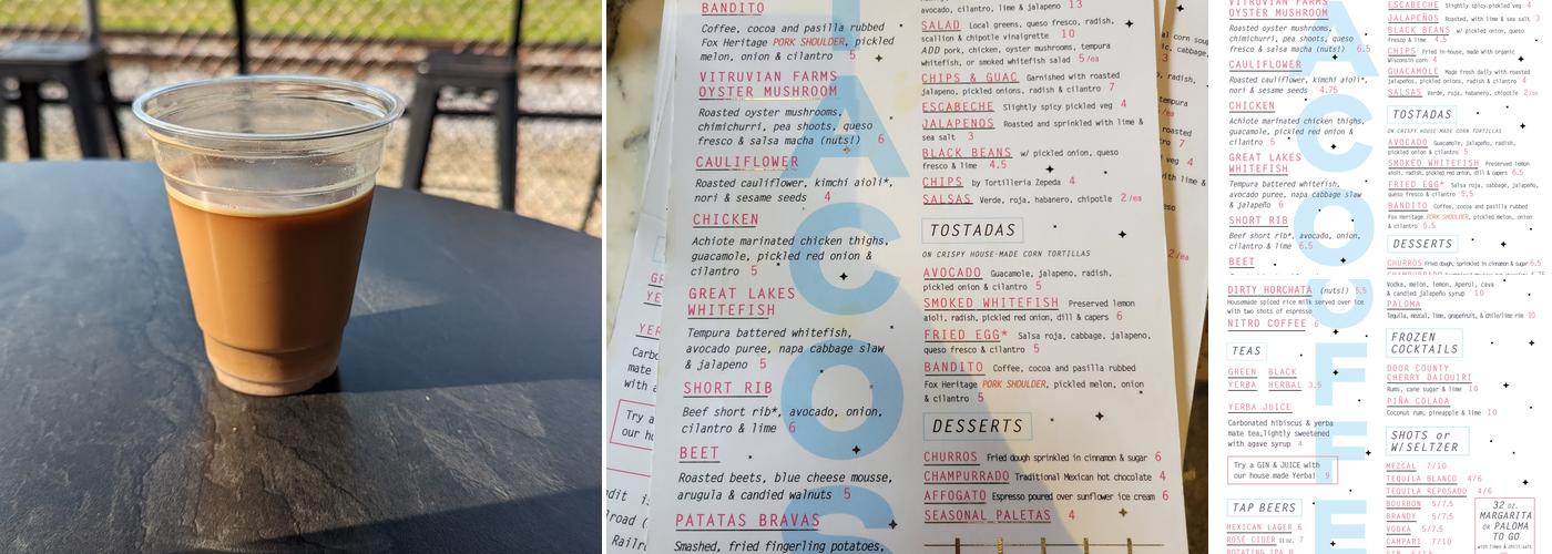 Bandit - Tacos & Coffee Menu