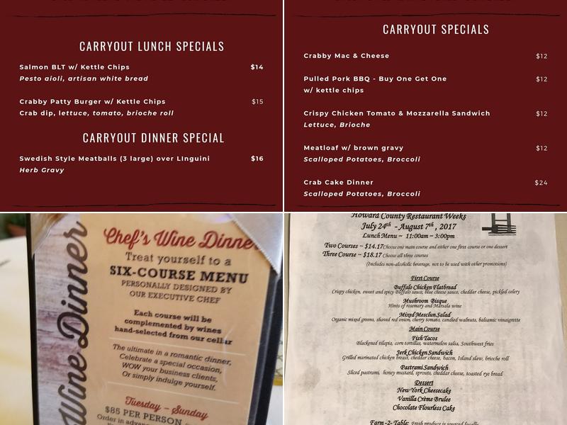 Baldwin's Station Menu