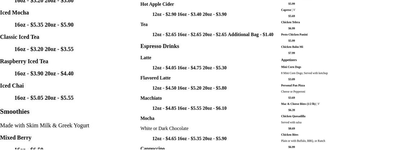 Badger Market at Biochemistry Menu