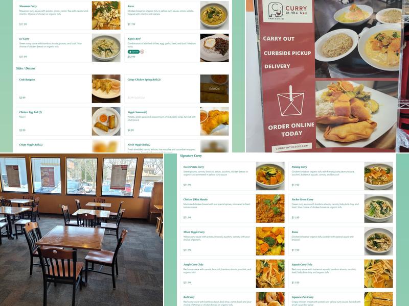 Curry in the Box - University Ave Menu