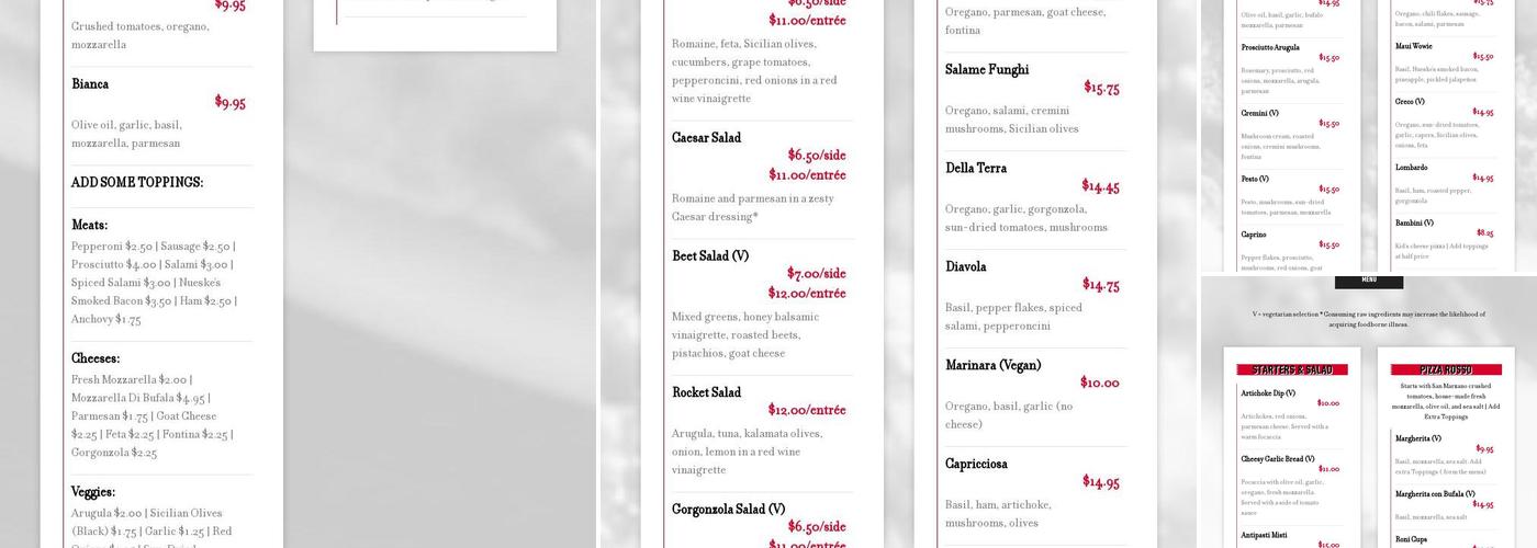 Pizza Brutta Menu