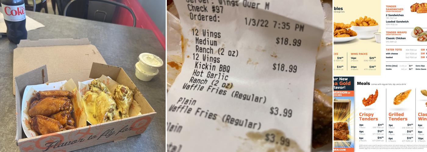 Wings Over Madison Menu