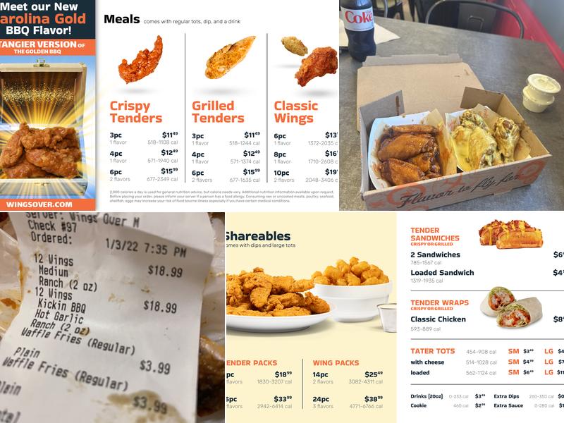 Wings Over Madison Menu