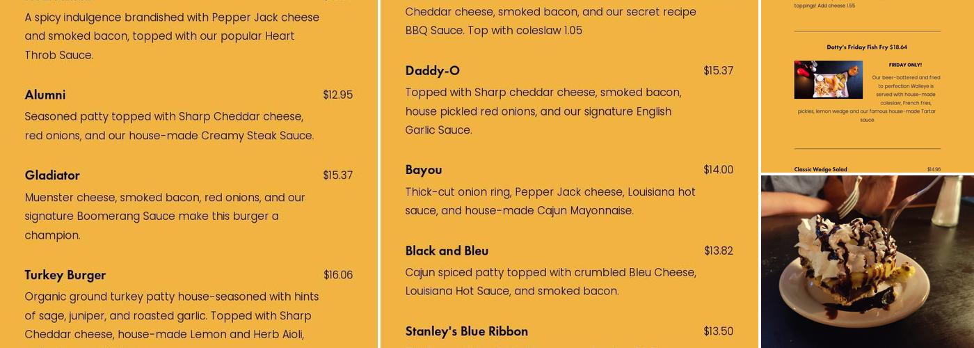 Dotty Dumpling's Dowry Menu