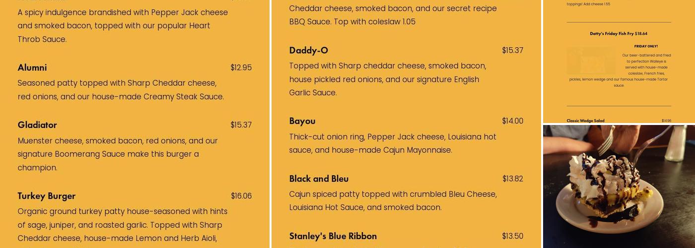 Dotty Dumpling's Dowry Menu