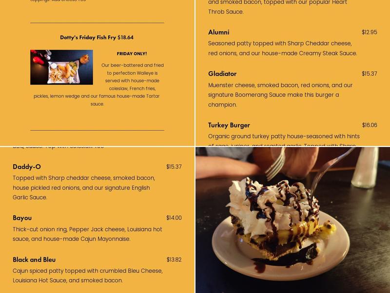 Dotty Dumpling's Dowry Menu