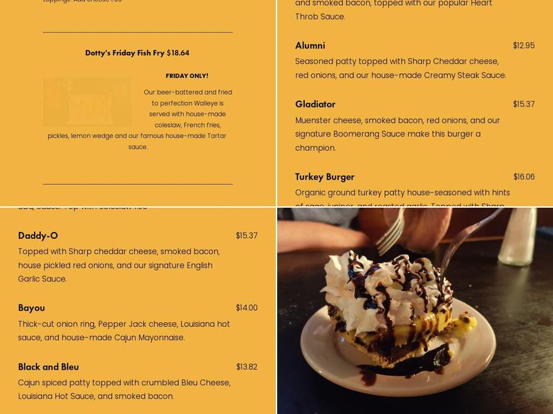 Dotty Dumpling's Dowry Menu