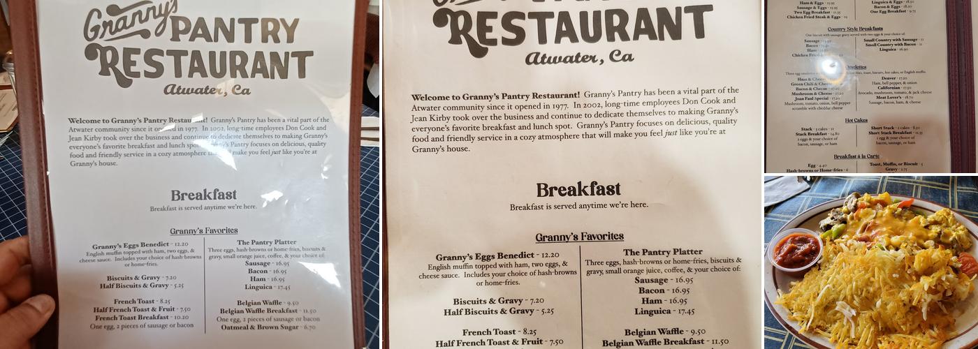 Granny's Pantry Menu