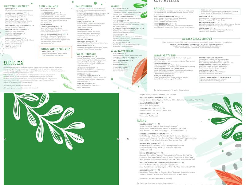 Everly Menu