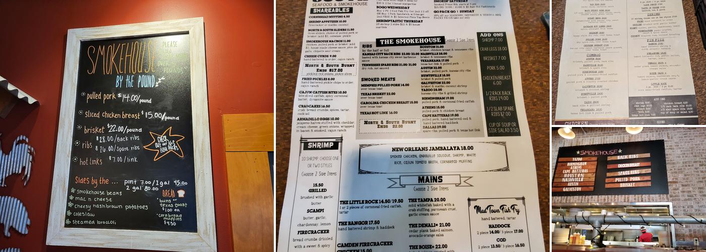 North and South Seafood & Smokehouse Menu