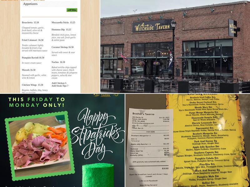 Witchside Tavern Menu