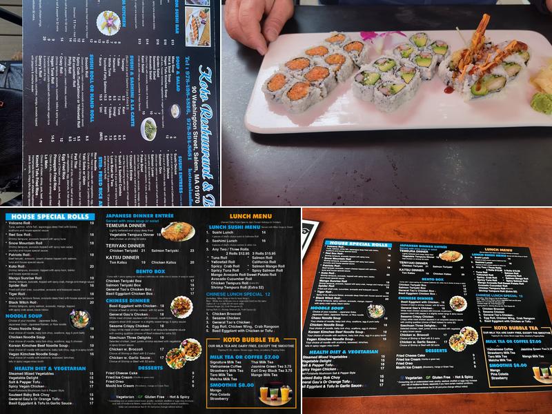 Koto Asian Fusion Menu