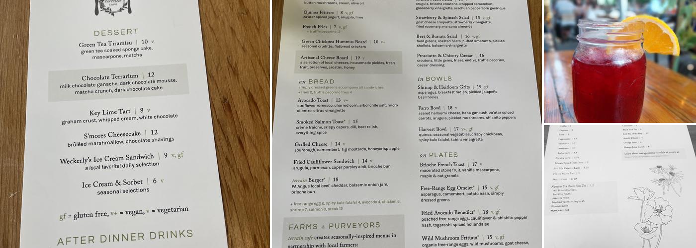 Terrain Cafe Menu