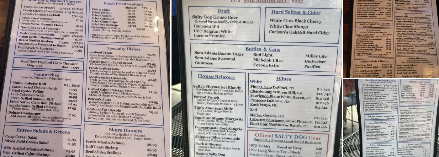 Salty Dog Seafood Grille & Bar Menu