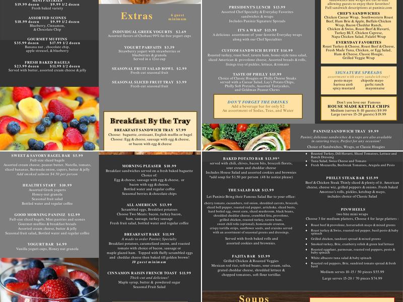 Paniniz Cafe & Catering Menu