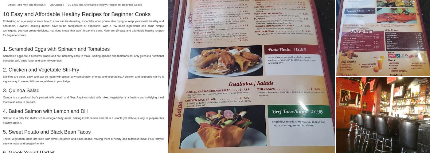 Taco Mex Menu