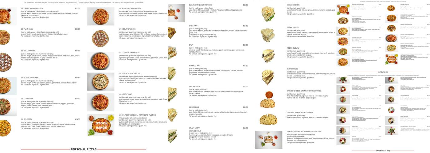The Tomato Shack salad & pizza co. Menu