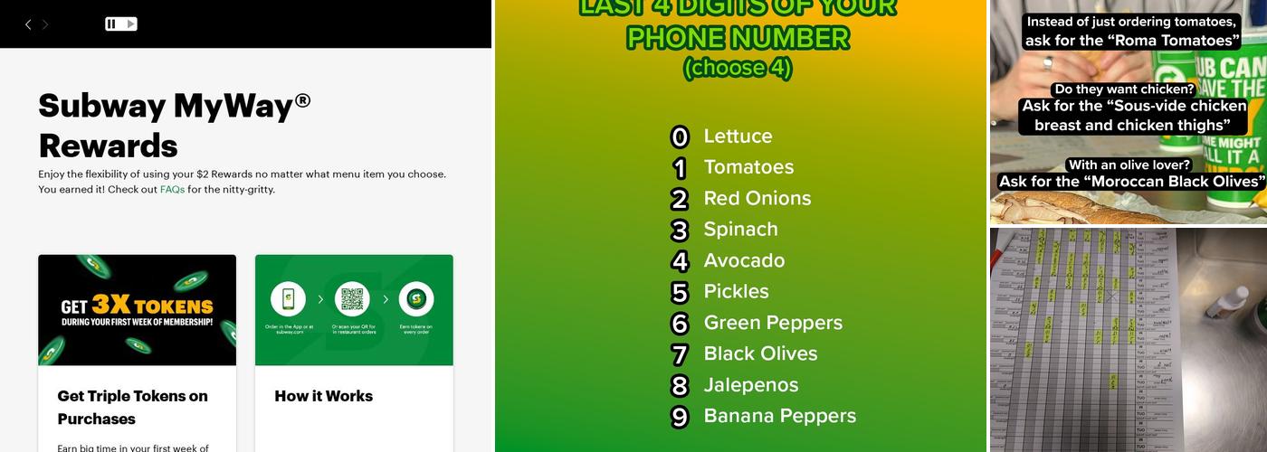 Subway Menu