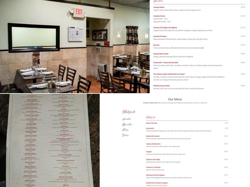 Frankie's Fellini Cafe Menu