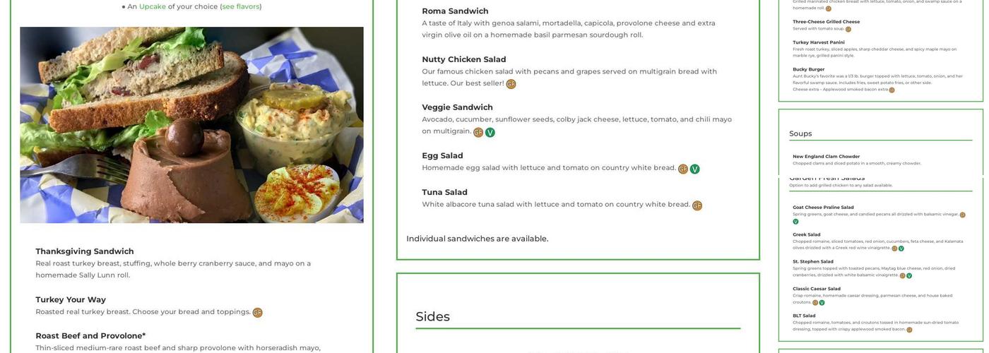 Dixie Picnic Menu